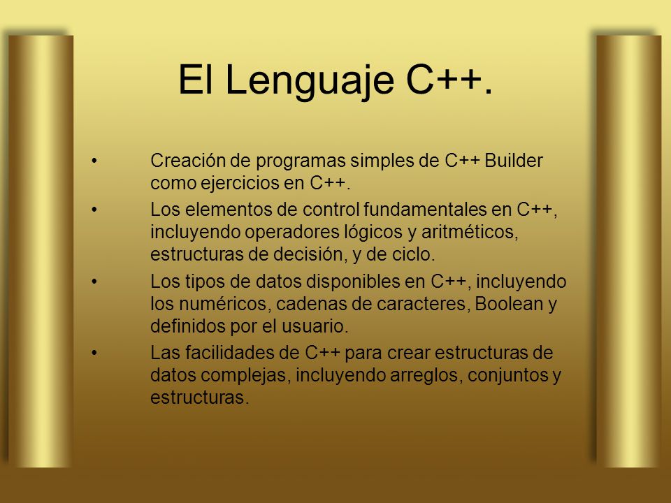El Lenguaje C++. Creación de programas simples de C++ Builder como ejercicios en C++.