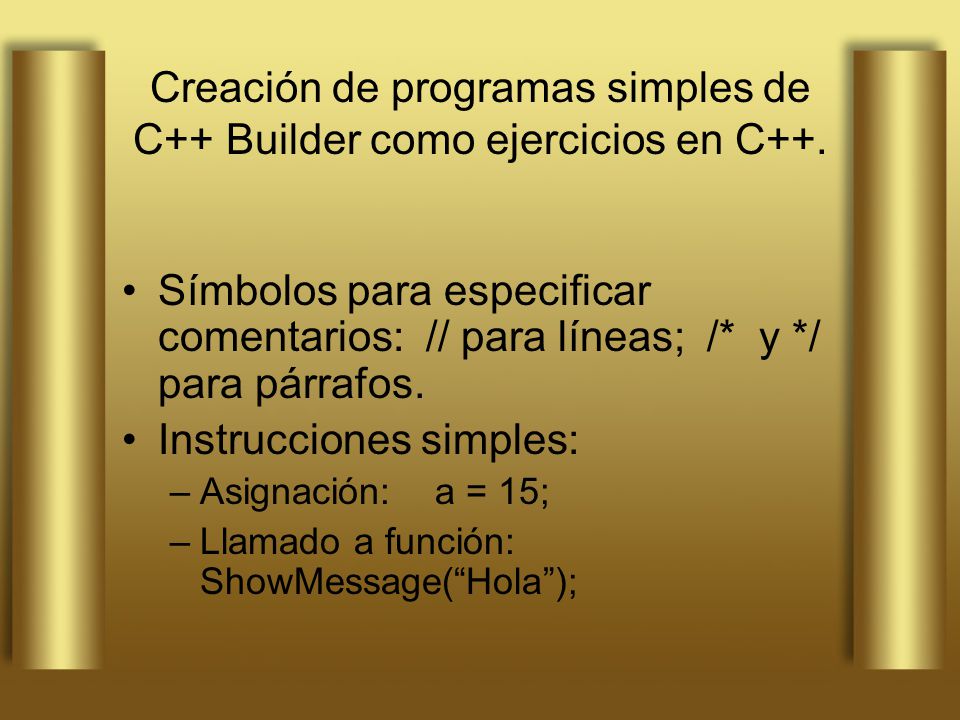 Creación de programas simples de C++ Builder como ejercicios en C++.