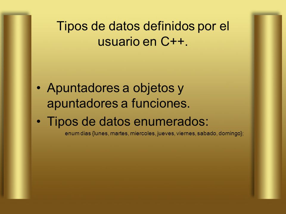 Tipos de datos definidos por el usuario en C++.