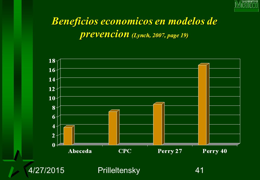Beneficios economicos en modelos de prevencion (Lynch, 2007, page 19)