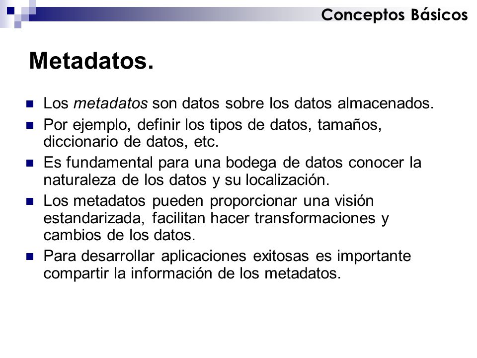 Metadatos. Conceptos Básicos