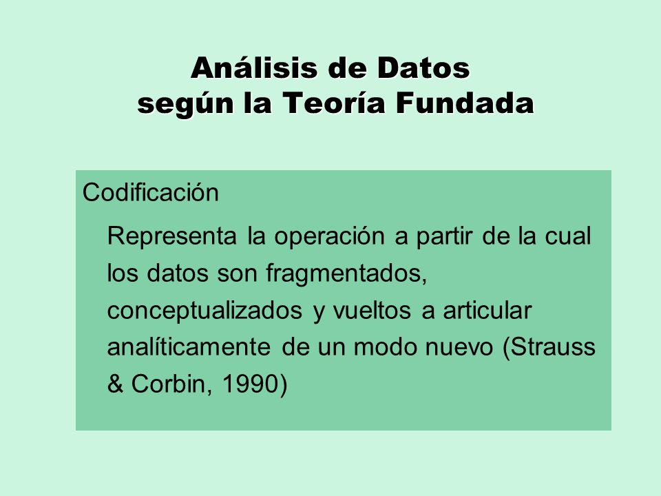 Análisis de Datos según la Teoría Fundada