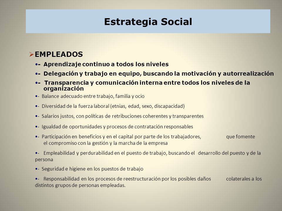 Estrategia Social EMPLEADOS - Aprendizaje continuo a todos los niveles