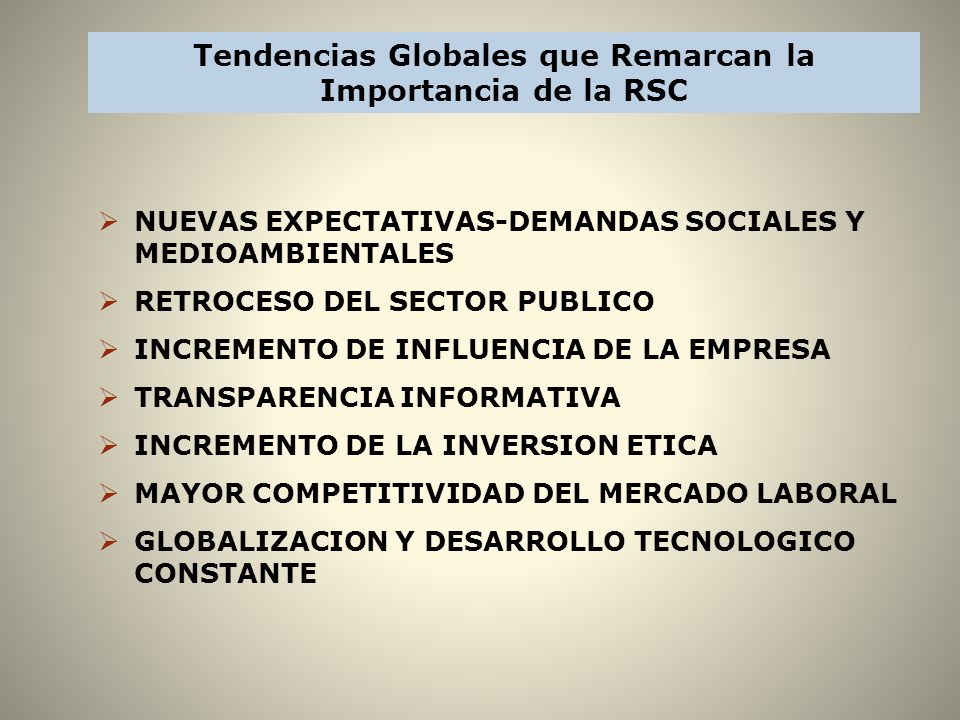 Tendencias Globales que Remarcan la Importancia de la RSC