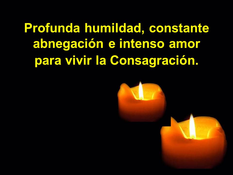 Profunda humildad, constante abnegación e intenso amor para vivir la Consagración.