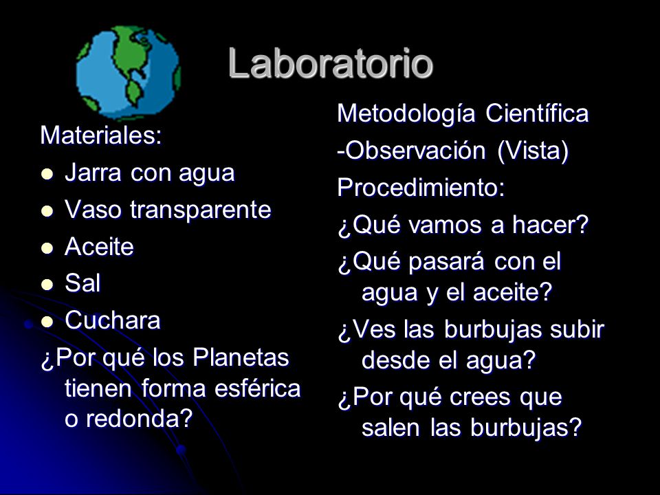 Laboratorio Metodología Científica -Observación (Vista) Materiales: