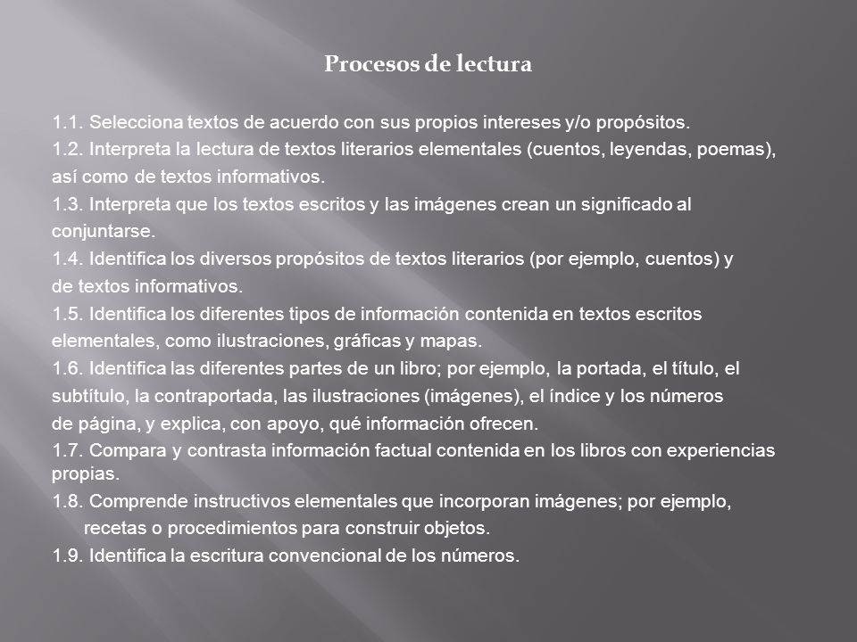 Procesos de lectura 1.1. Selecciona textos de acuerdo con sus propios intereses y/o propósitos.