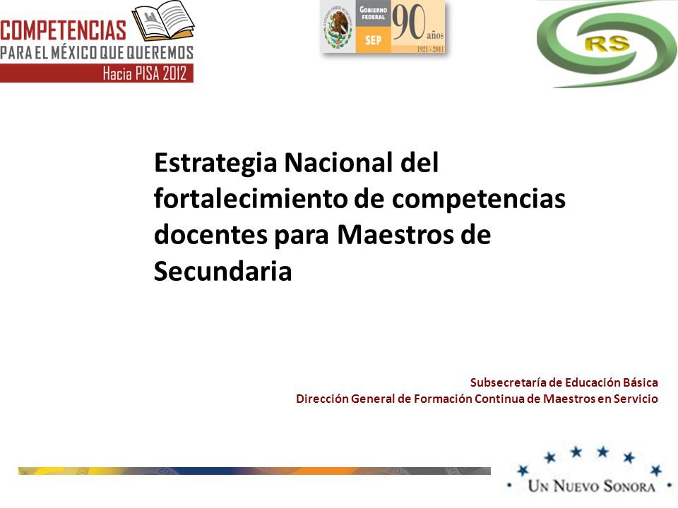 Estrategia Nacional del fortalecimiento de competencias docentes para Maestros de Secundaria