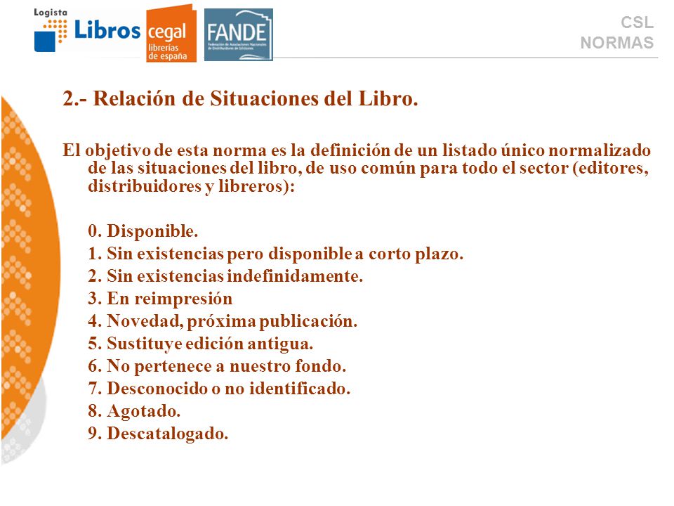 2.- Relación de Situaciones del Libro.