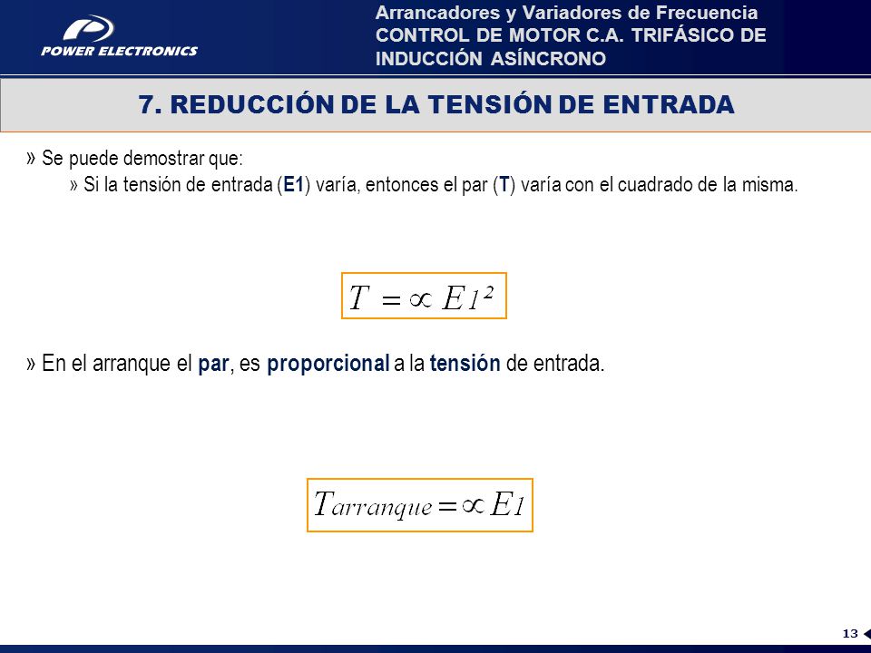 7. REDUCCIÓN DE LA TENSIÓN DE ENTRADA