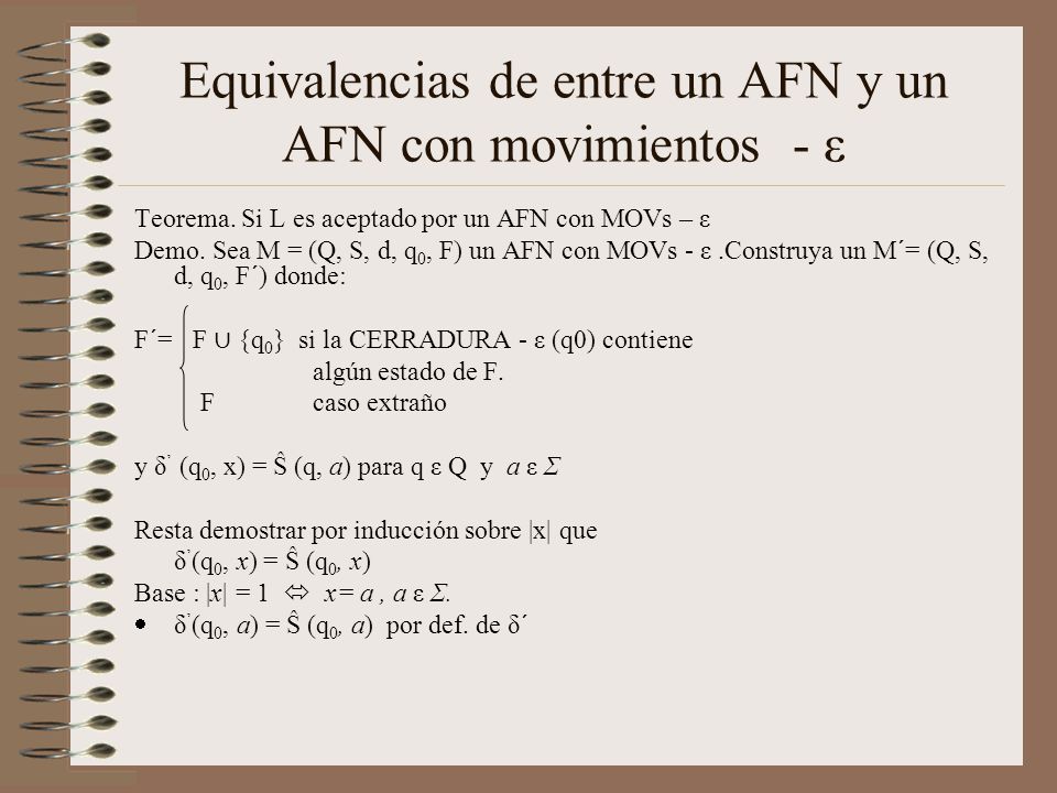 Equivalencias de entre un AFN y un AFN con movimientos - ε