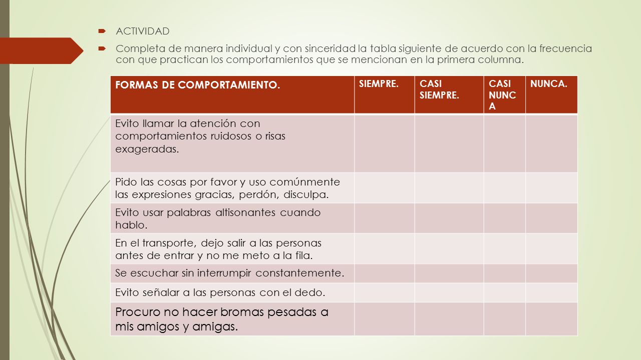 Procuro no hacer bromas pesadas a mis amigos y amigas.
