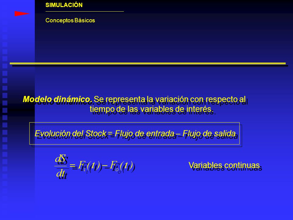 Evolución del Stock = Flujo de entrada – Flujo de salida