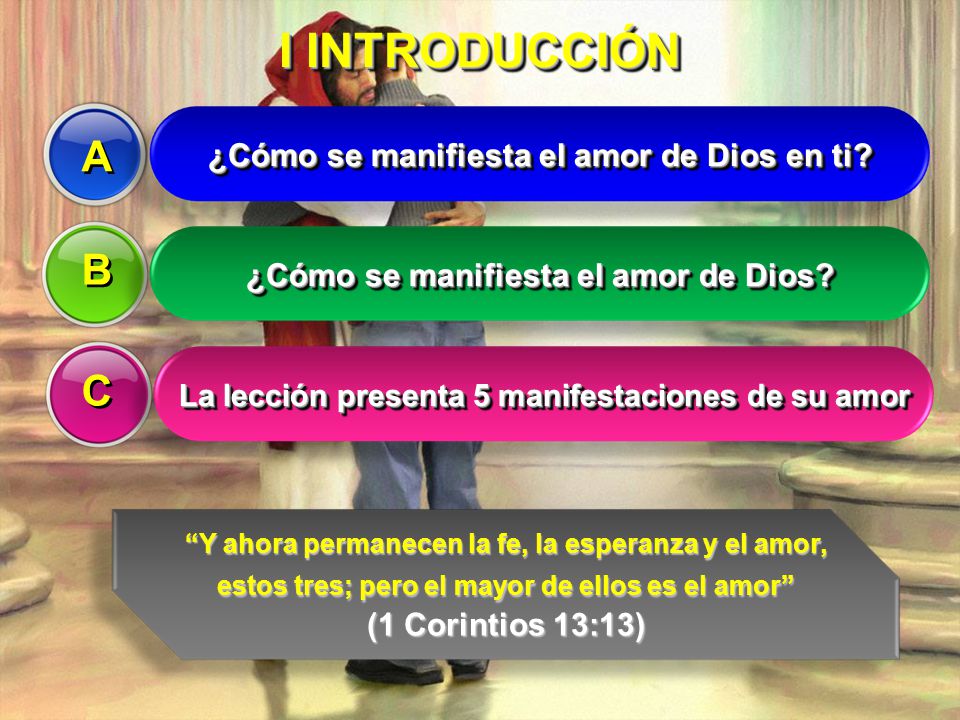 I INTRODUCCIÓN A B C ¿Cómo se manifiesta el amor de Dios en ti