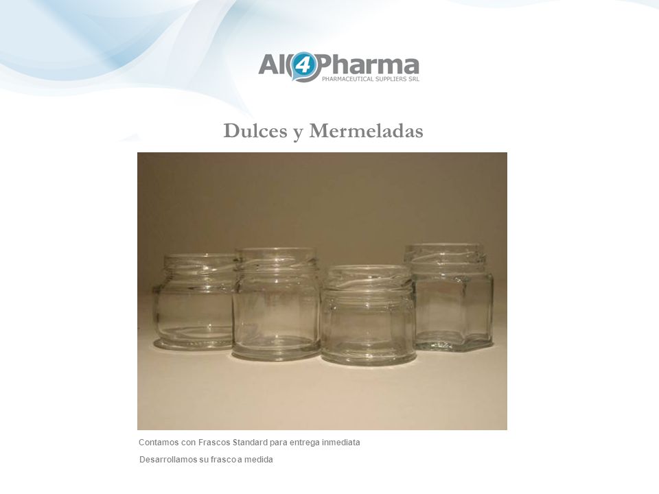 Dulces y Mermeladas Contamos con Frascos Standard para entrega inmediata.