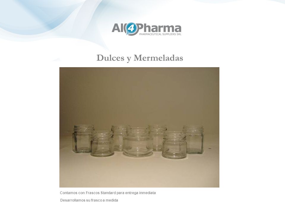 Dulces y Mermeladas Contamos con Frascos Standard para entrega inmediata.