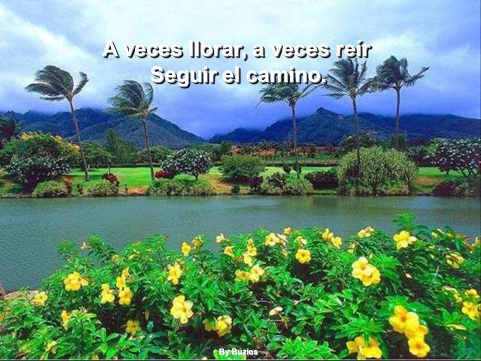 A veces llorar, a veces reír Seguir el camino.
