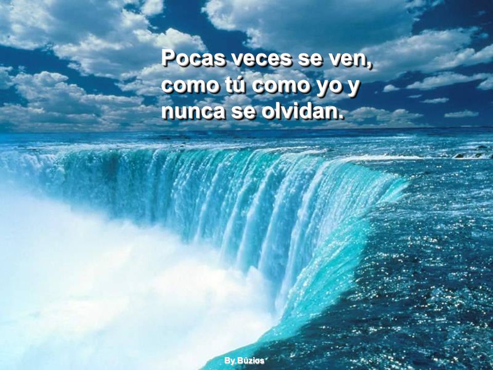 Pocas veces se ven, como tú como yo y nunca se olvidan.