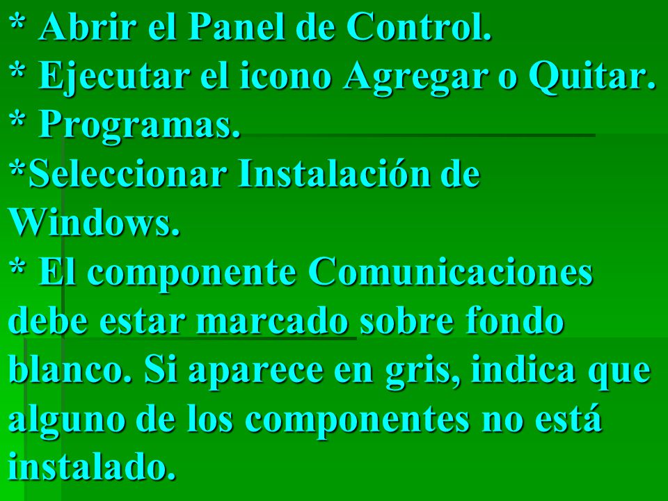 Abrir el Panel de Control. Ejecutar el icono Agregar o Quitar