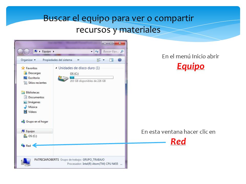 Buscar el equipo para ver o compartir recursos y materiales