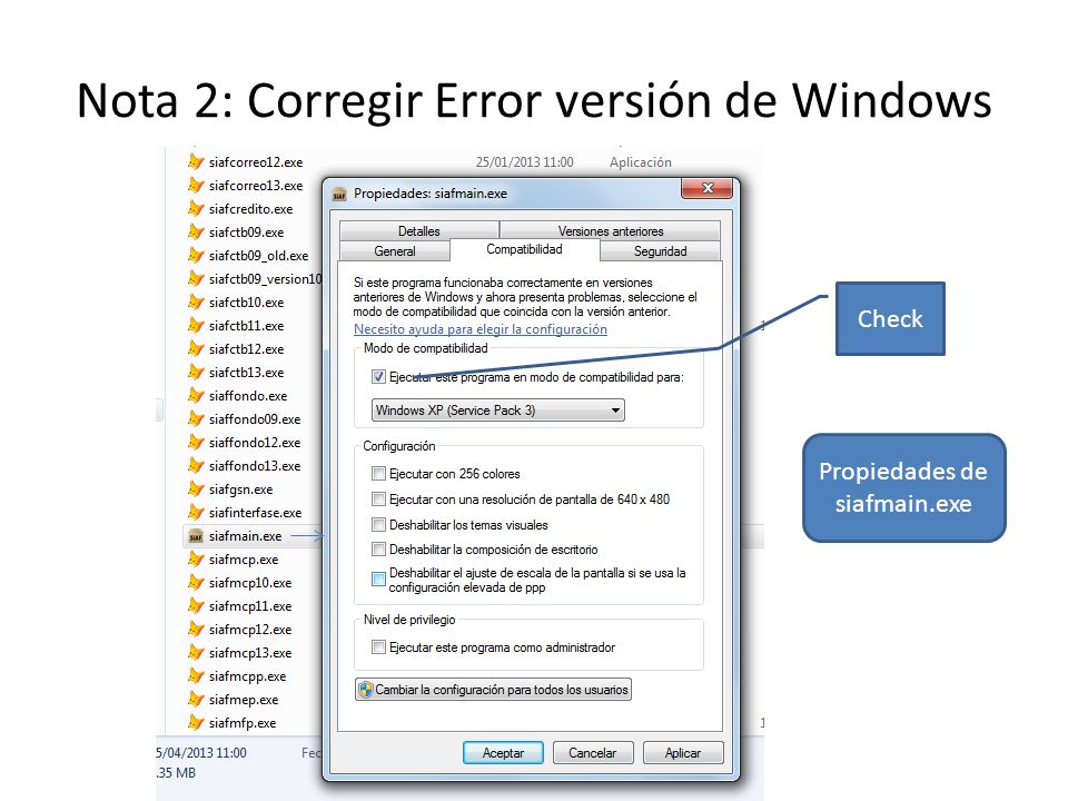 Nota 2: Corregir Error versión de Windows