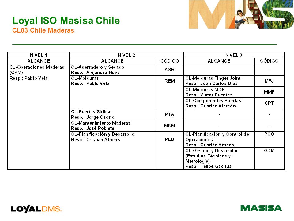 Loyal ISO Masisa Chile CL03 Chile Maderas