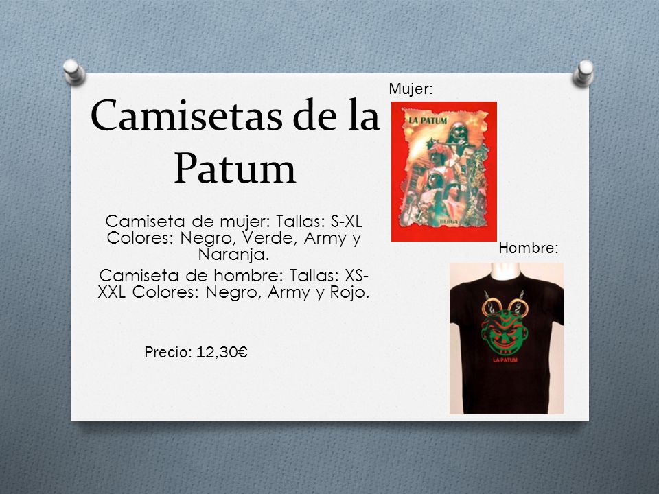 Camisetas de la Patum Mujer: Camiseta de mujer: Tallas: S-XL Colores: Negro, Verde, Army y Naranja.