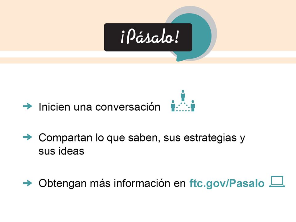 Espero que nunca les llegue el momento de tener que saber cómo se reporta el robo de identidad. Pero mientras tanto, por favor pasen esta información. Ustedes tienen mucha experiencia de vida, y saben mucho sobre muchas cosas – incluso sobre cómo detectar y evitar el robo de identidad.