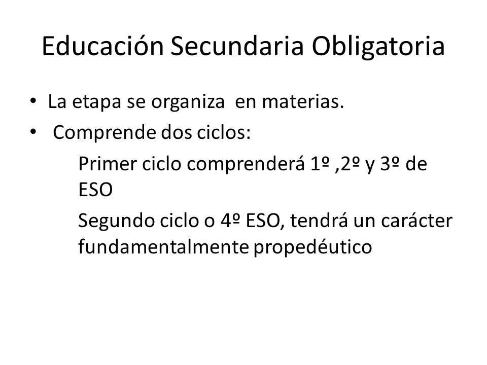 Educación Secundaria Obligatoria
