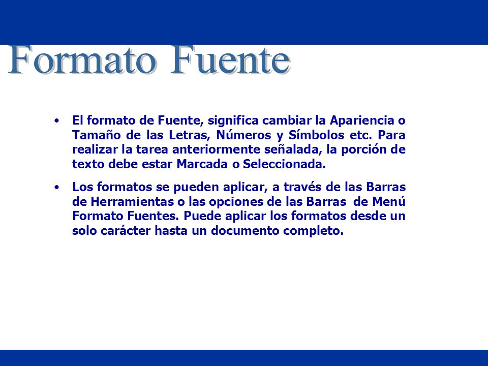 Formato Fuente