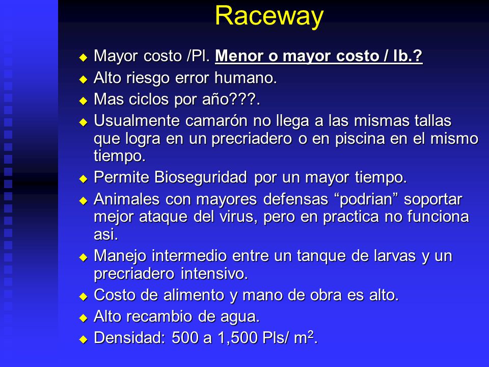 Raceway Mayor costo /Pl. Menor o mayor costo / lb.