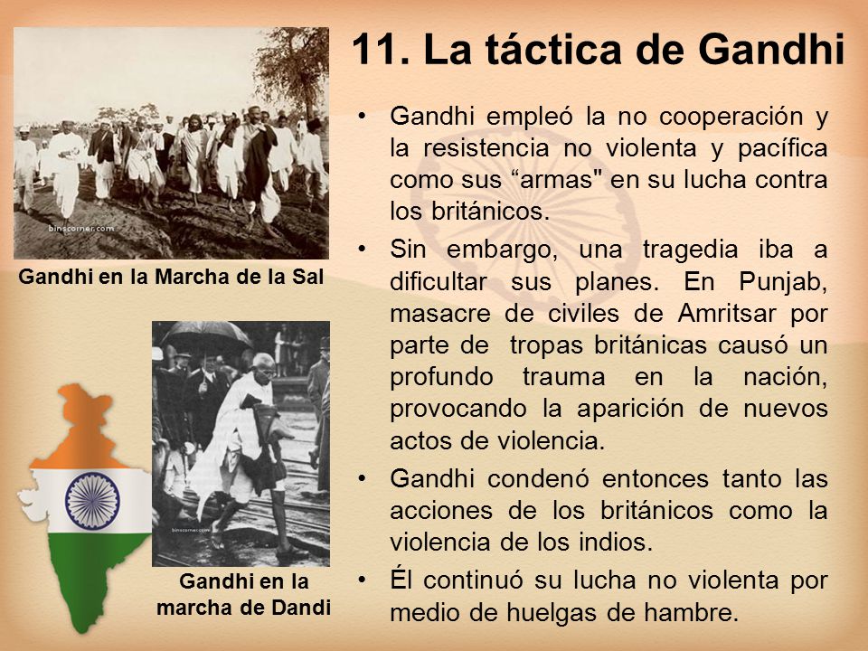 Gandhi en la Marcha de la Sal Gandhi en la marcha de Dandi