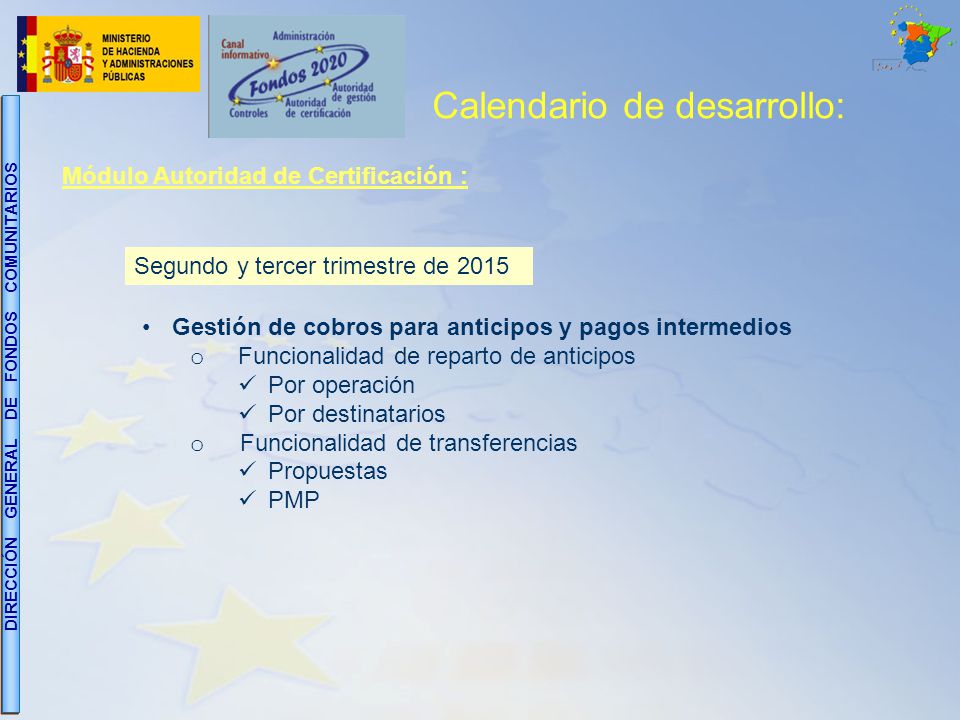 Calendario de desarrollo: