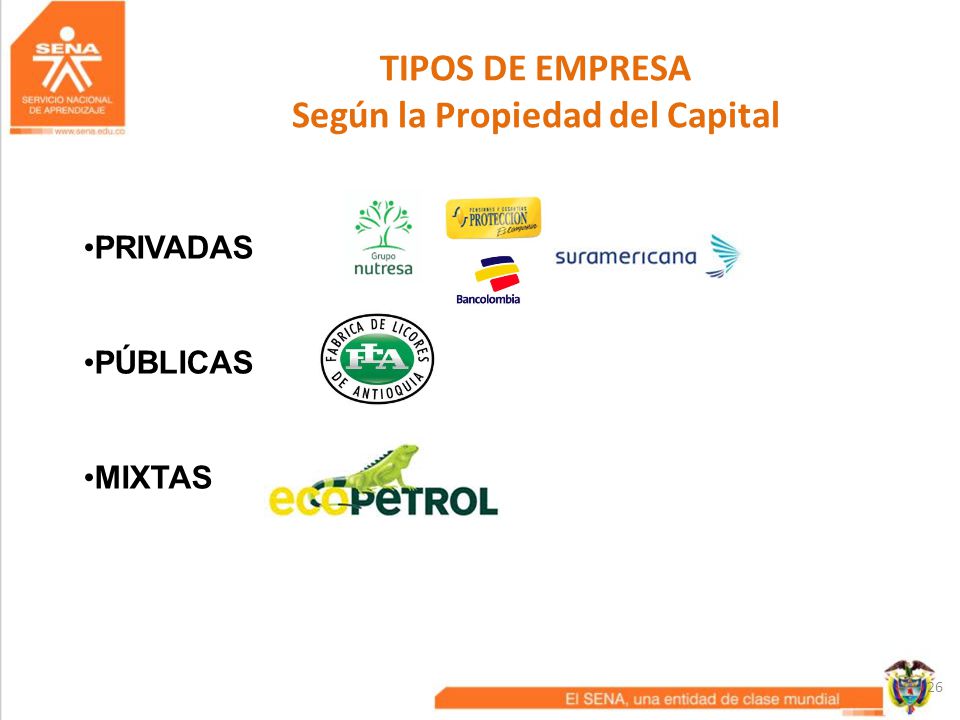 TIPOS DE EMPRESA Según la Propiedad del Capital