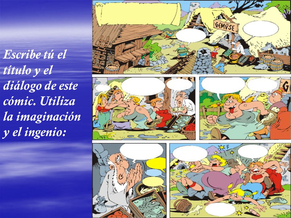 Escribe tú el título y el diálogo de este cómic