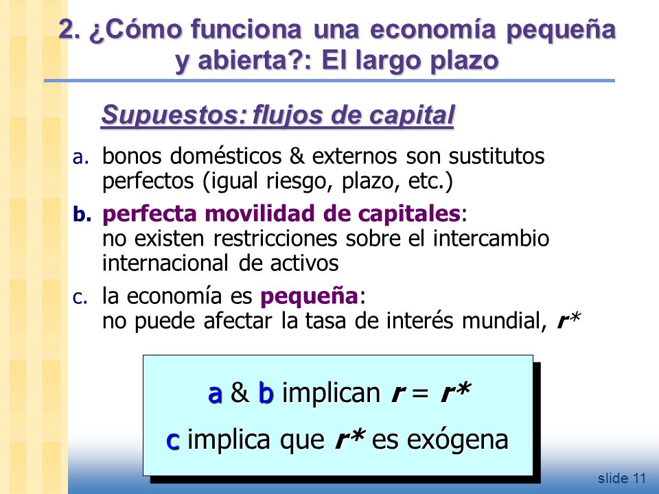 2. ¿Cómo funciona una economía pequeña y abierta : El largo plazo