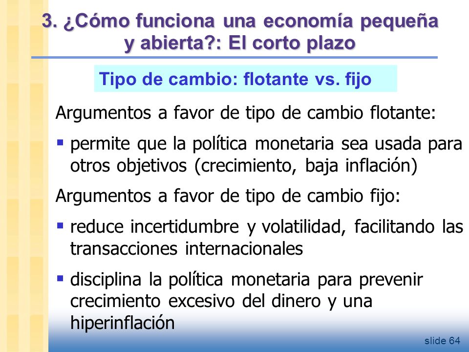 3. ¿Cómo funciona una economía pequeña y abierta : El corto plazo