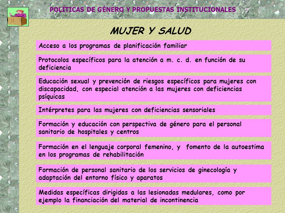 MUJER Y SALUD Acceso a los programas de planificación familiar