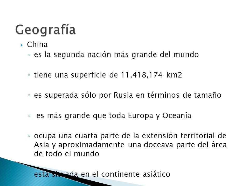 Geografía China es la segunda nación más grande del mundo