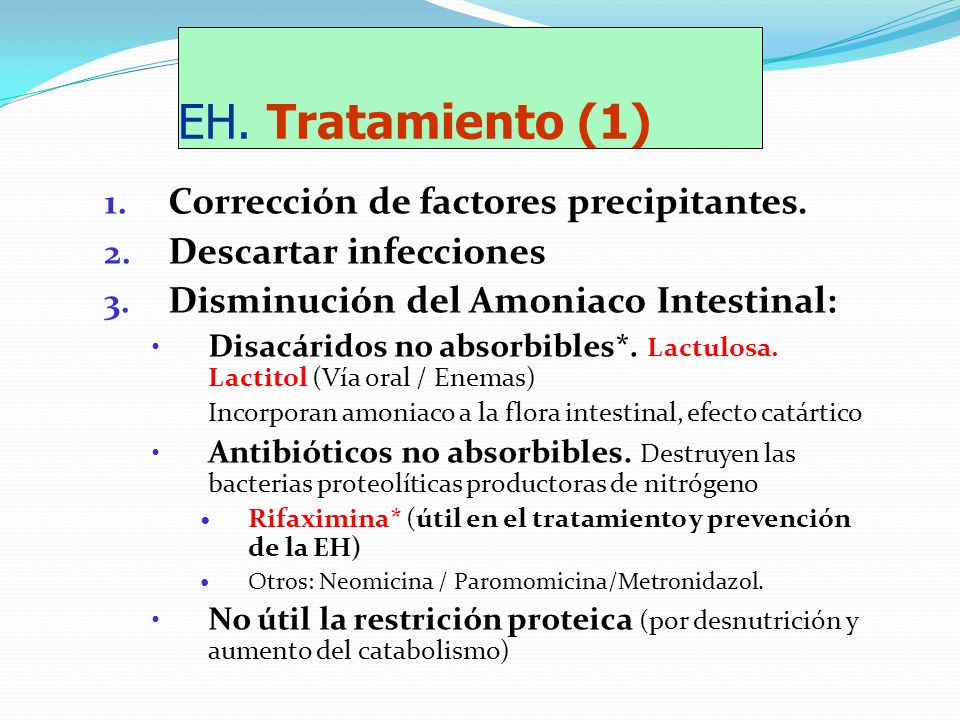 EH. Tratamiento (1) Corrección de factores precipitantes.