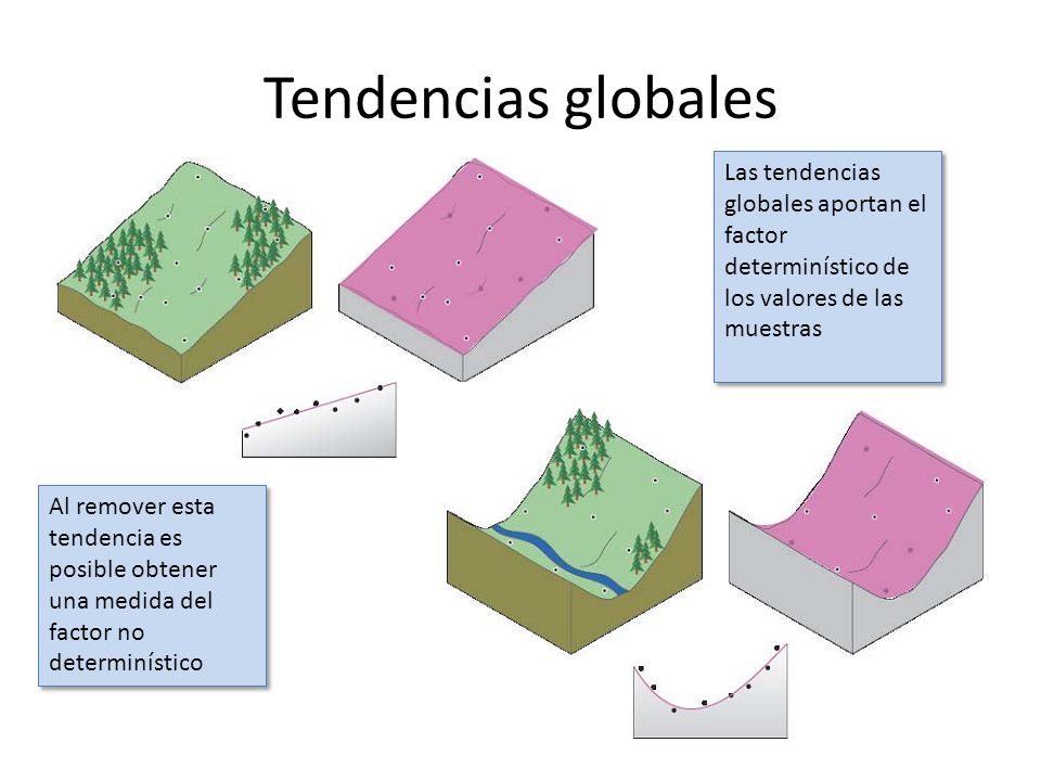 Tendencias globales Las tendencias globales aportan el factor determinístico de los valores de las muestras.