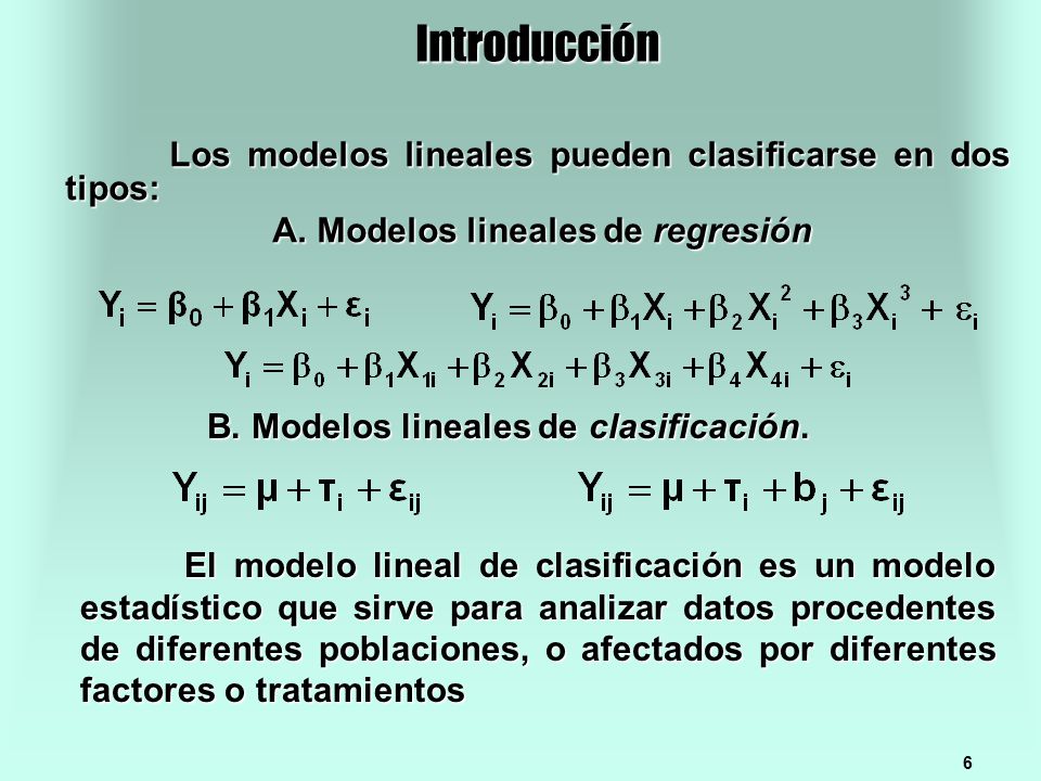 A. Modelos lineales de regresión B. Modelos lineales de clasificación.
