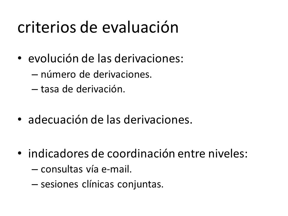 criterios de evaluación