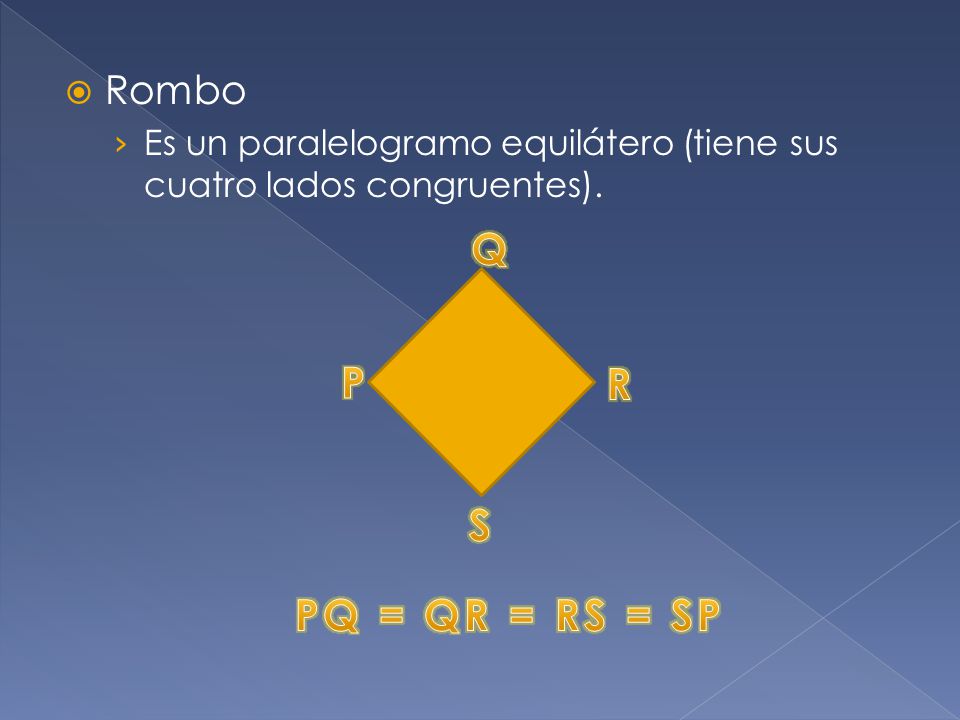 Q P R S PQ = QR = RS = SP Rombo