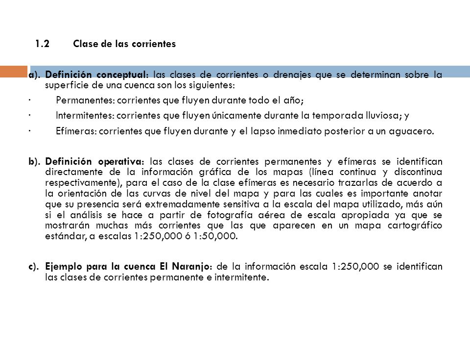 1. 2 Clase de las corrientes a)