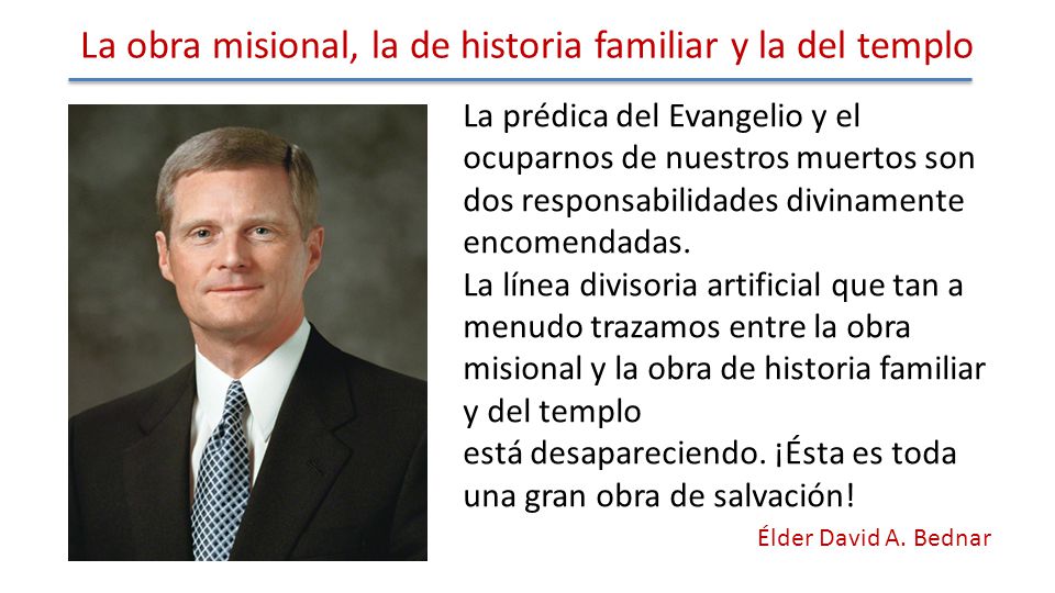 La obra misional, la de historia familiar y la del templo