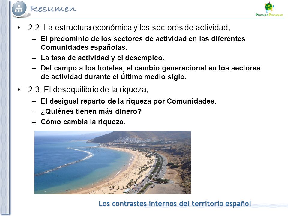 2.2. La estructura económica y los sectores de actividad.