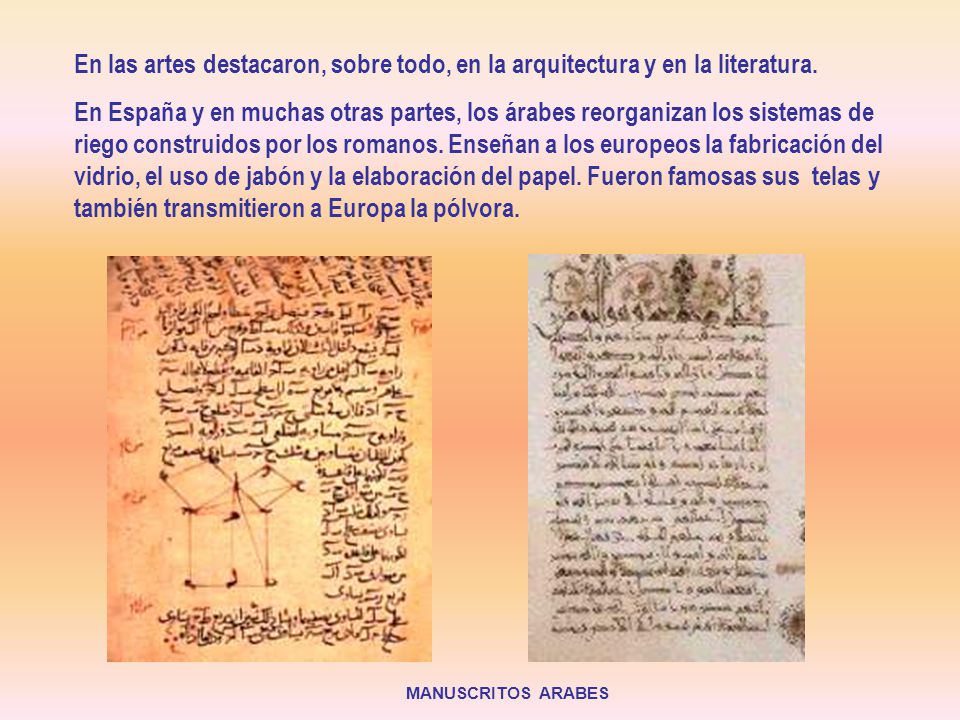 En las artes destacaron, sobre todo, en la arquitectura y en la literatura.