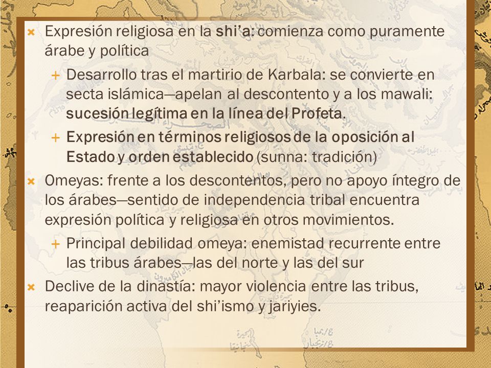 Expresión religiosa en la shi’a: comienza como puramente árabe y política