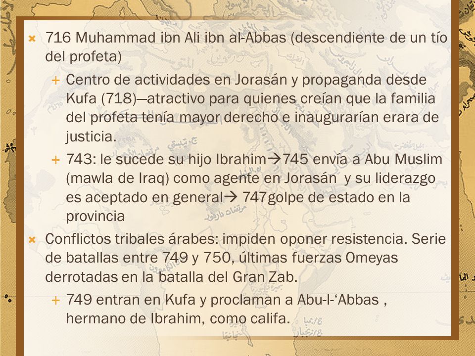716 Muhammad ibn Ali ibn al-Abbas (descendiente de un tío del profeta)